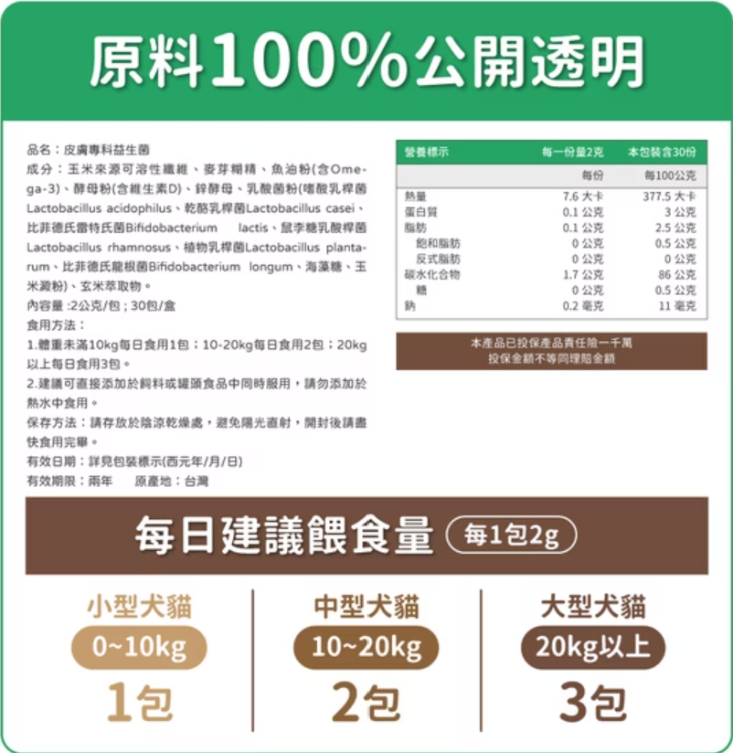 毛孩時代 皮膚專科益生菌